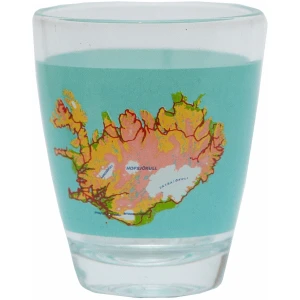 Shot glass Iceland map