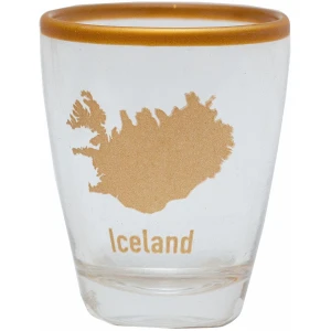 Shot glass Iceland map in gold color