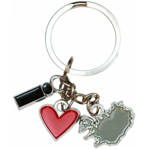 Keyring I love Iceland map