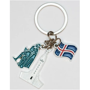 Keyring Icelandic flag Hallgrímskirkja Leifur heppni