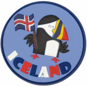 Magnet rubber puffin Icelandic flag