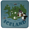 Coaster Icelandic map puffin Icelandic flag